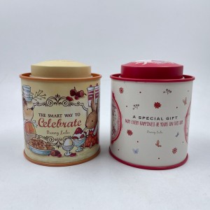 ティンプレートラウンドティーキャディキャンディースナックパッケージボックスブリキ箱